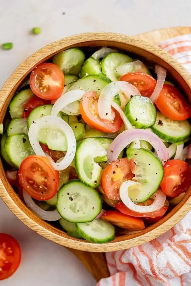 Marinated Cucumber Tomato and Onion Salad