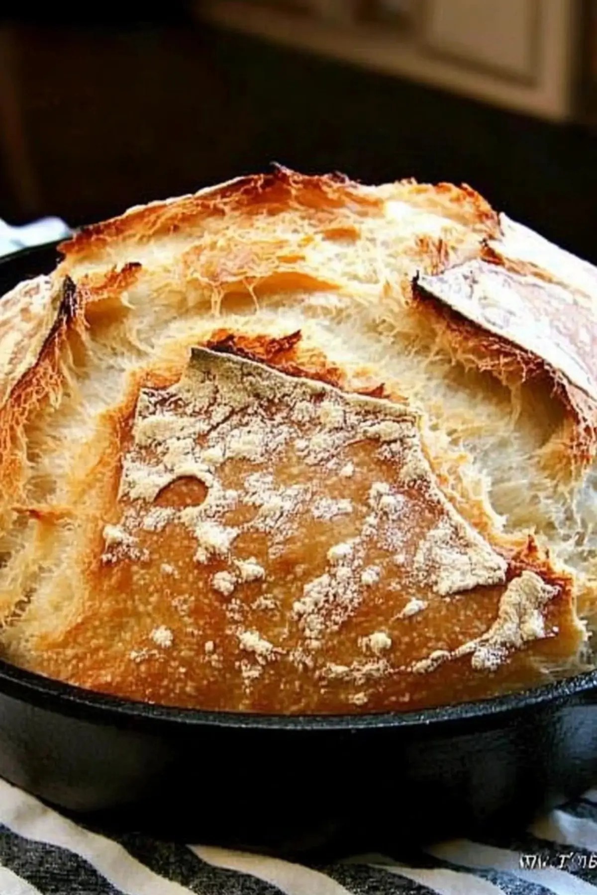 No Knead Dutch Oven Crusty Bread