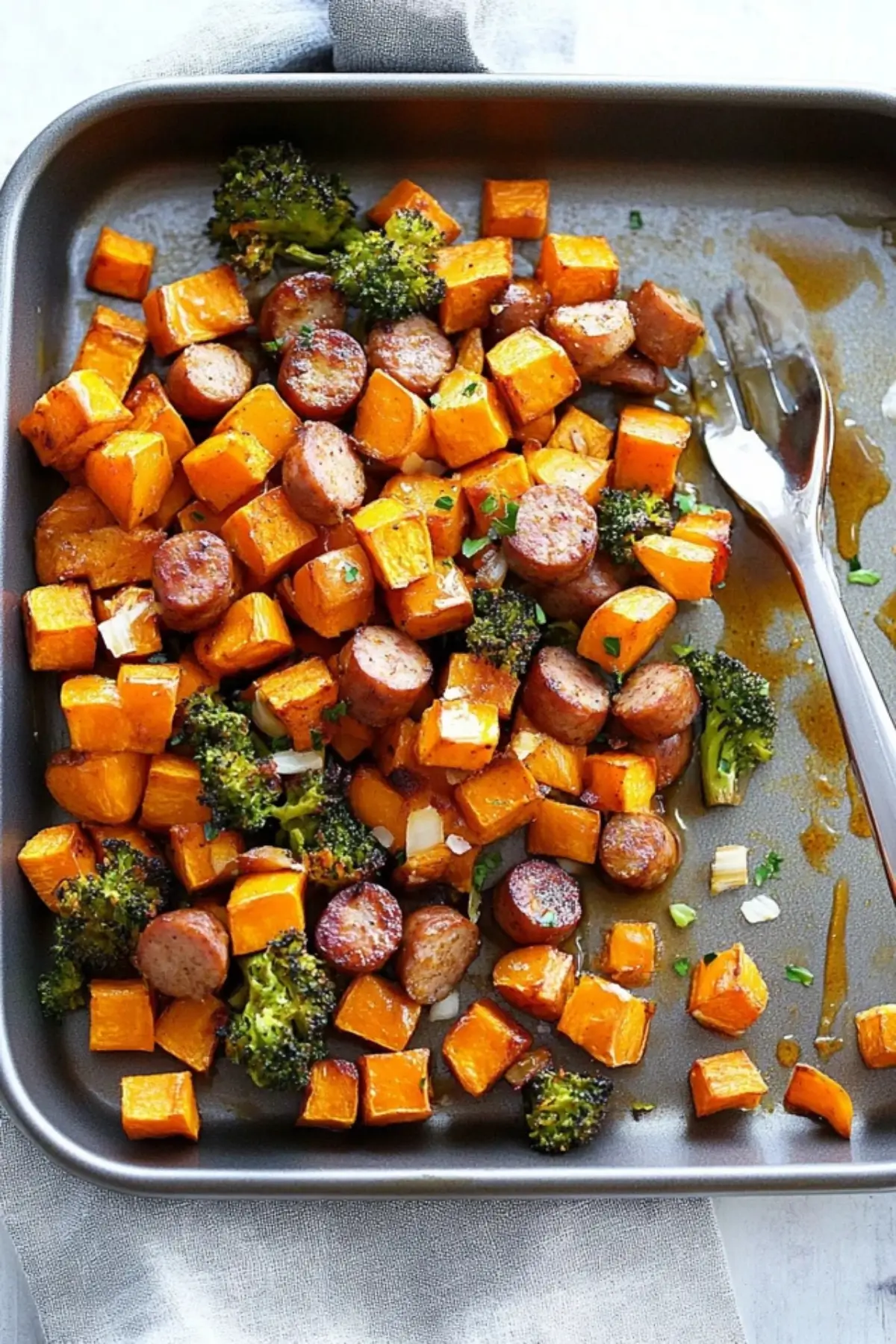 Sausage & Sweet Potatoes with Honey Garlic Sauce 