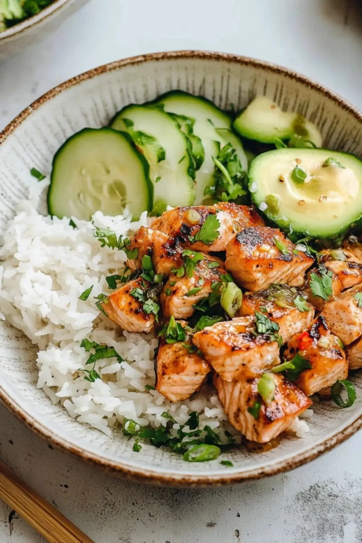 Spicy Salmon Bowls with Coconut Rice