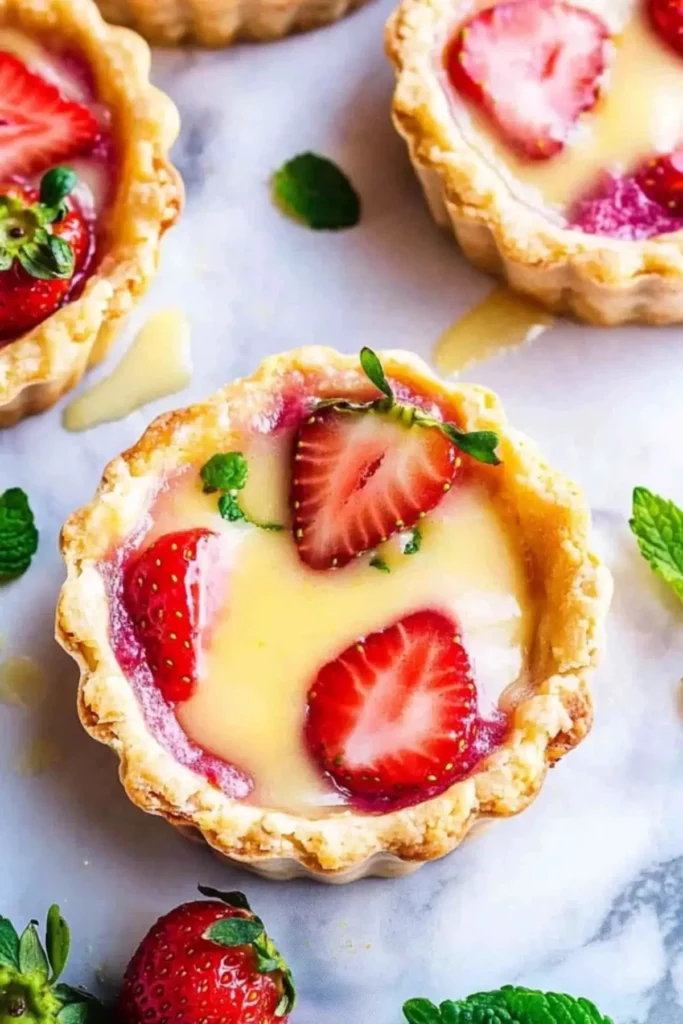 Strawberry Honey Custard Tarts with Lemon Curd (1)