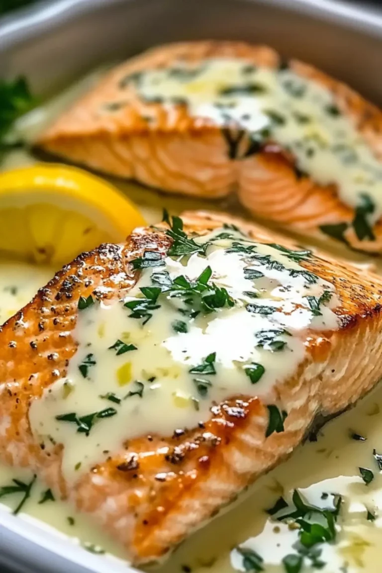 Baked Salmon with Lemon Butter Cream Sauce