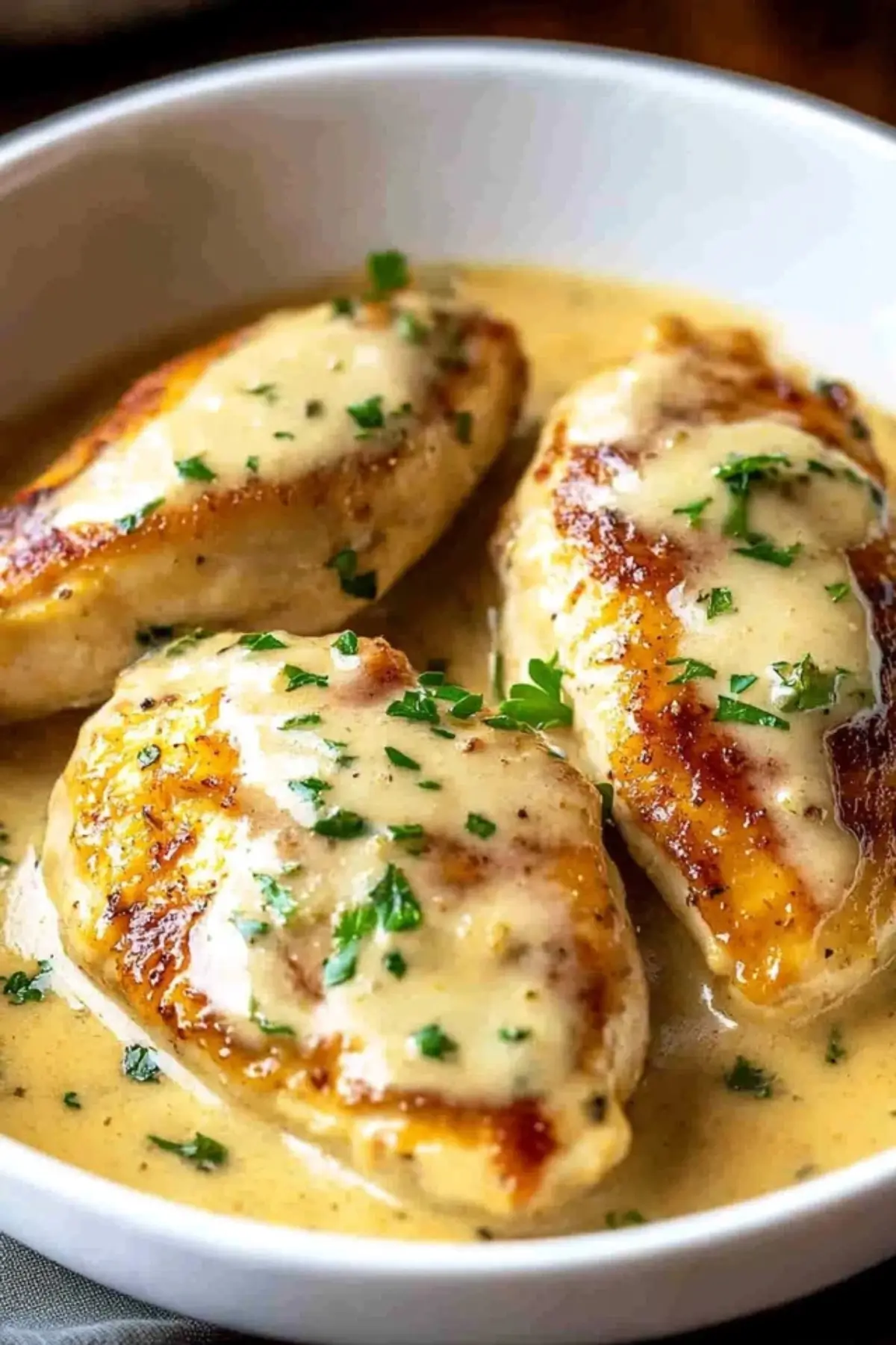 Creamy DIJON Chicken in Garlic Wine Sauce