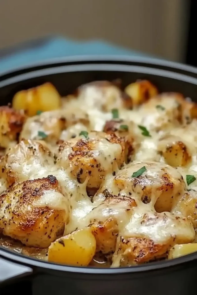 Crockpot Garlic Parmesan Chicken And Potatoes