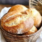 Easy No Knead German Crusty Rolls