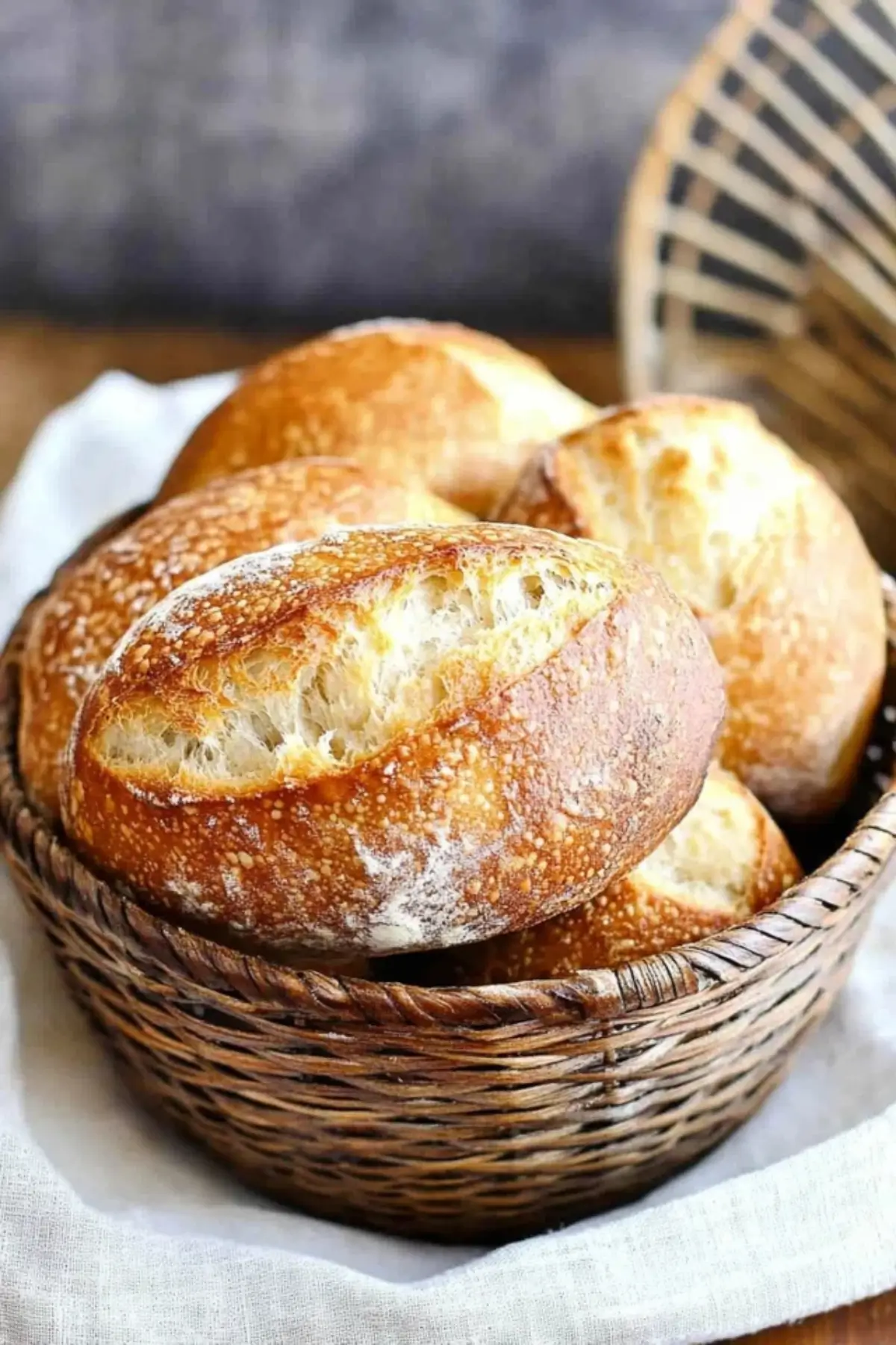 Easy No Knead German Crusty Rolls