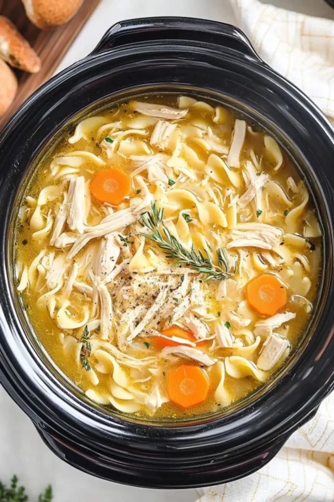 Easy Slow Cooker Chicken Noodle Soup