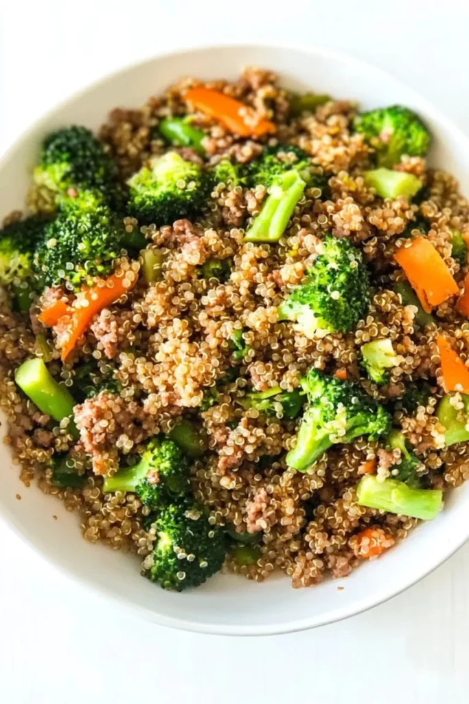 Ground Beef And Broccoli Fried Quinoa