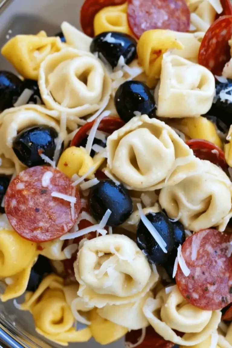 Italian Pasta Salad with Cheese Tortellini and Pepperoni