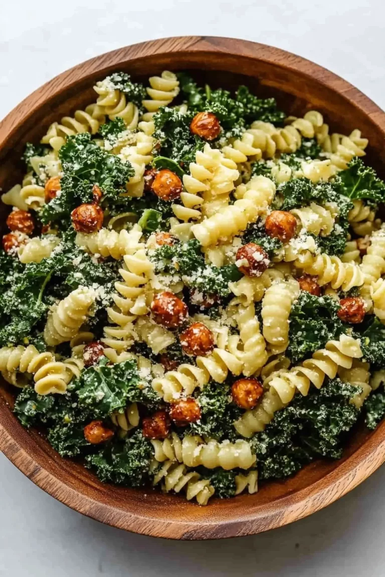 Kale Caesar Pasta Salad
