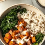 Roasted Sweet Potato, Chicken, Kale, and Rice Bowls for Two