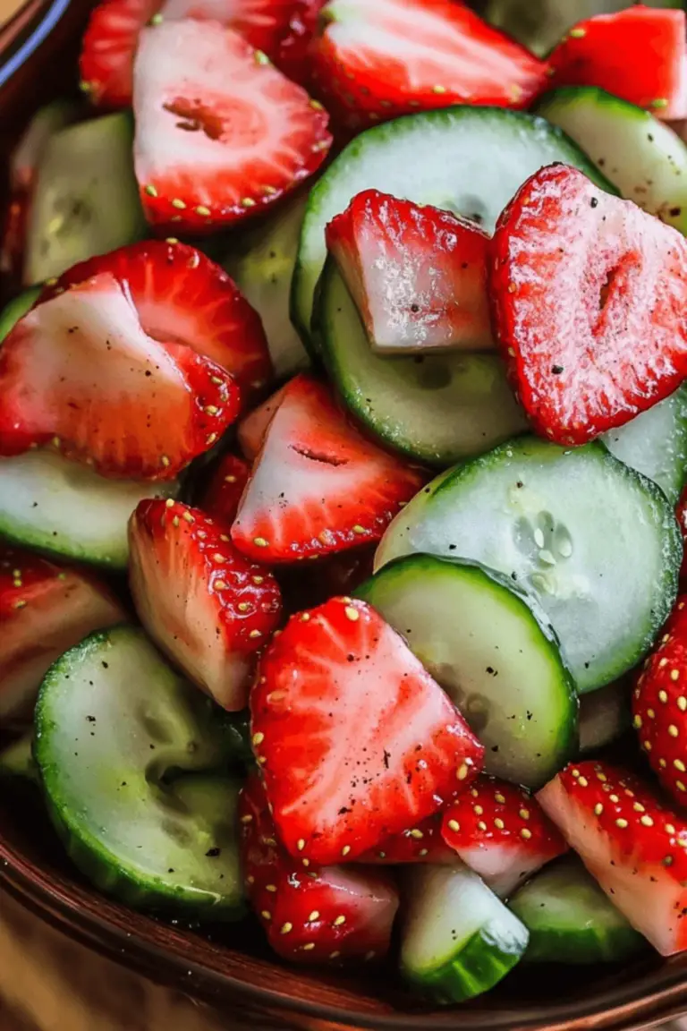 Strawberry Cucumber Salad with Honey Balsamic Dressing