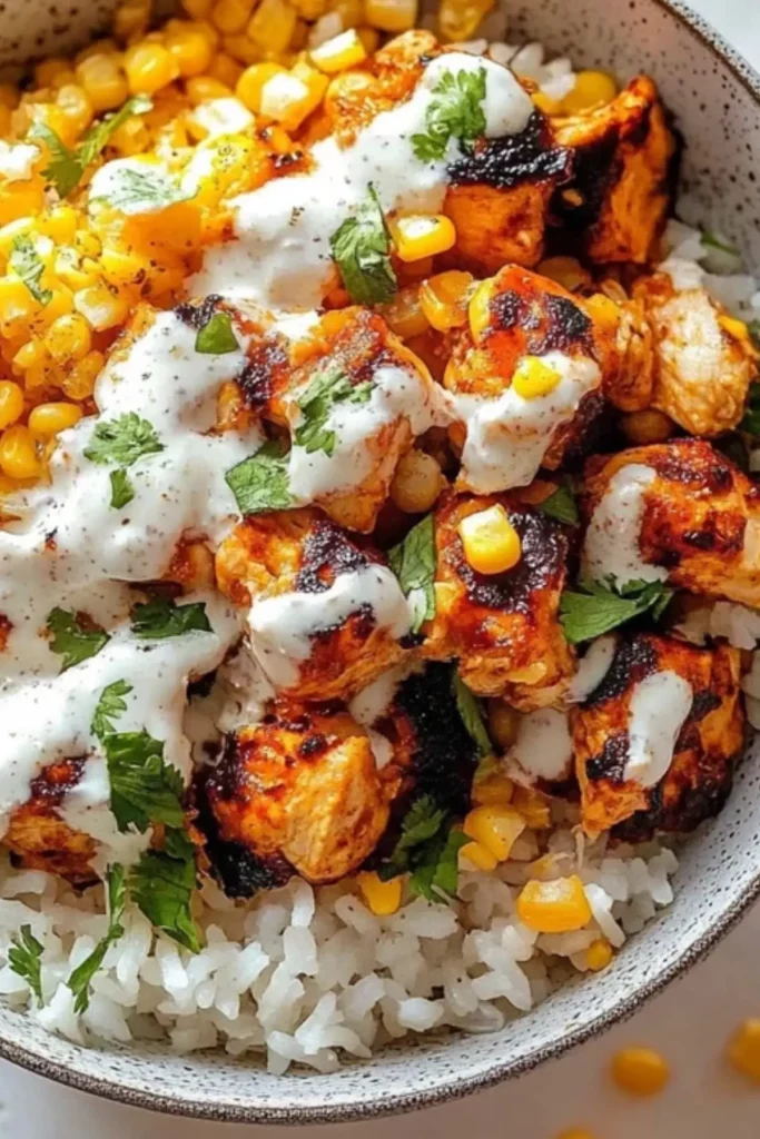 Street Corn Chicken Rice Bowl