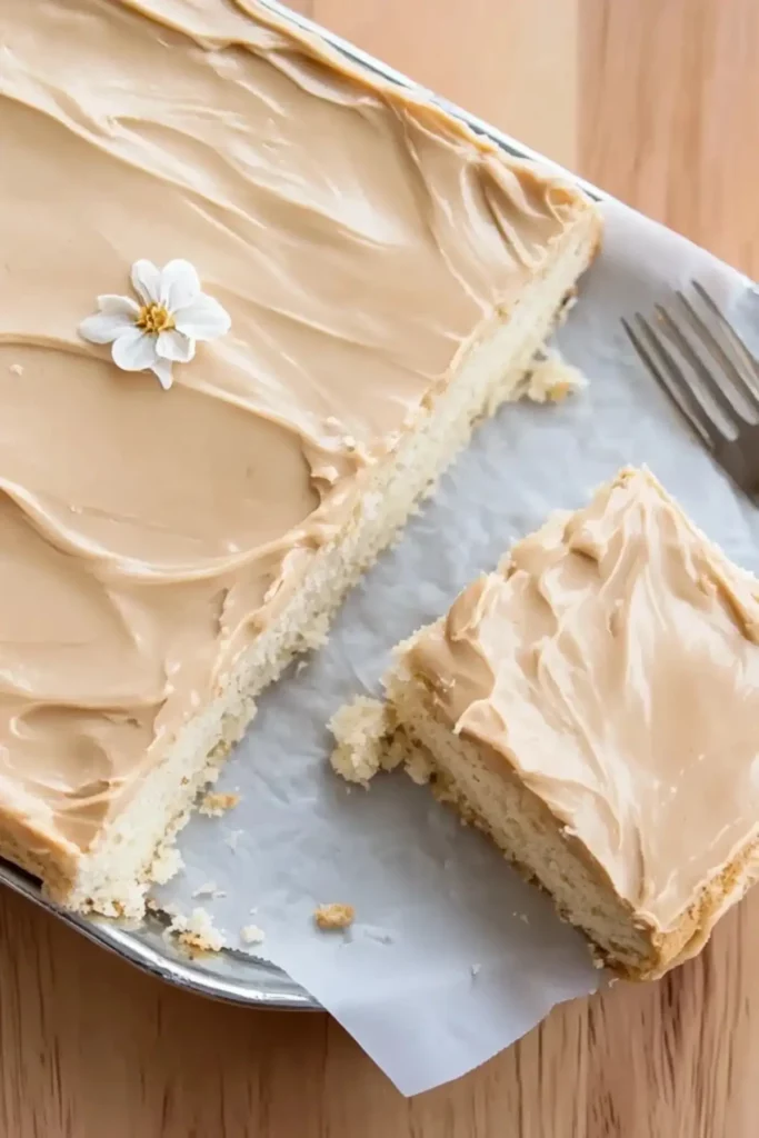 Vanilla Cream Cake with Quick Caramel Frosting