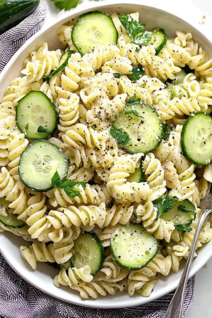 Vegan Cucumber Pasta Salad 