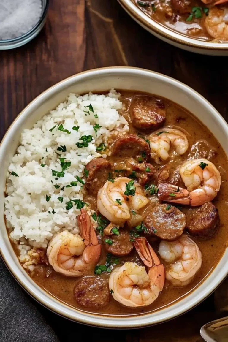 hearty shrimp and sausage gumbo