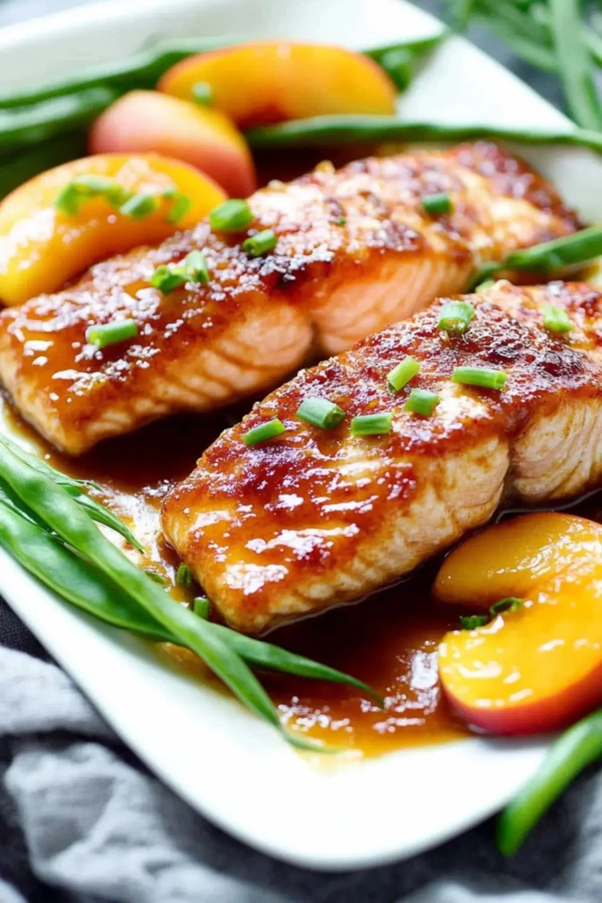 Bourbon Peach Glazed Salmon