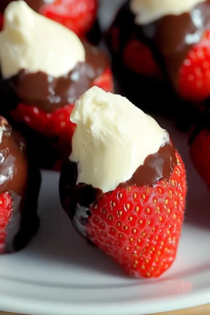 Chocolate Covered Cheesecake Strawberries