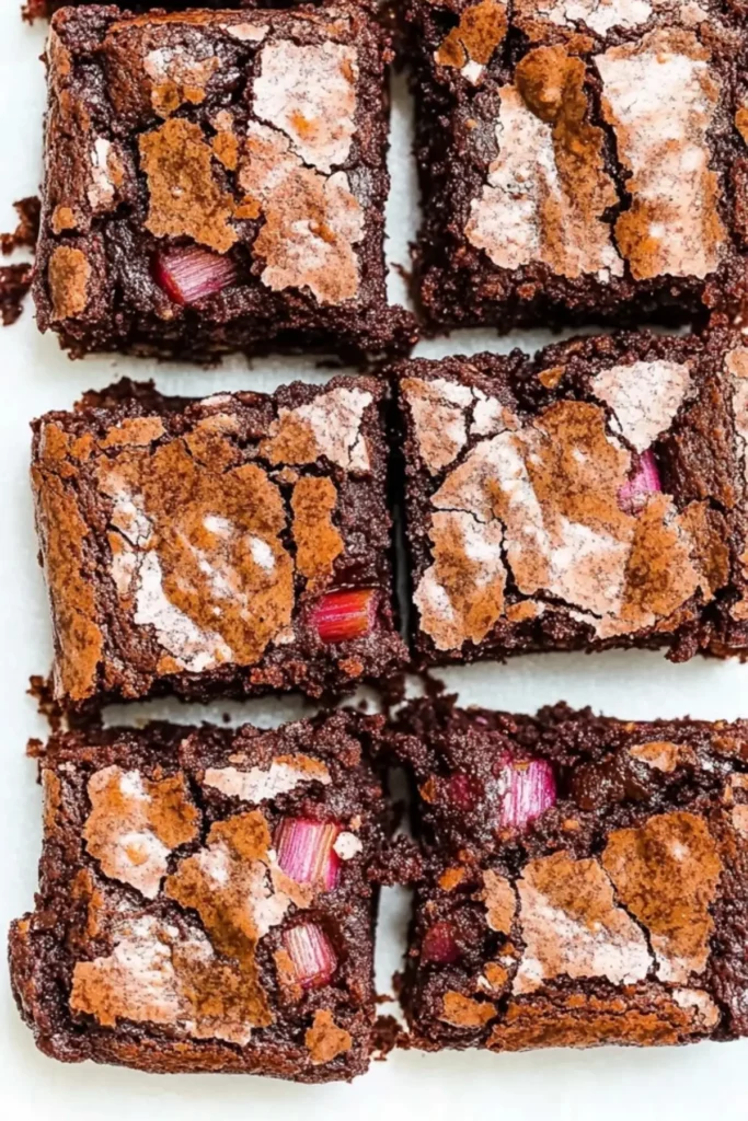 Chocolate Rhubarb Brownies