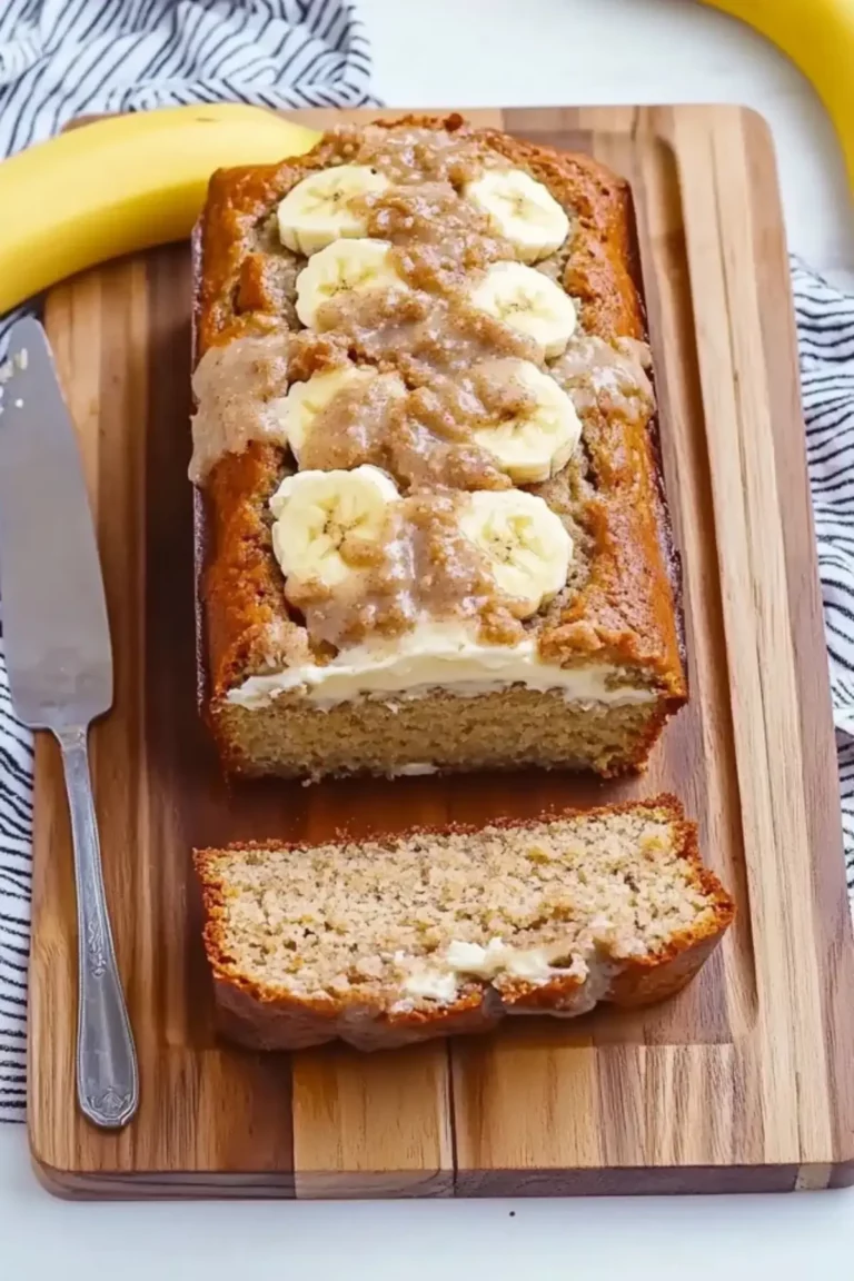 Cream Cheese filled Banana Bread With Cinnamon Streusel