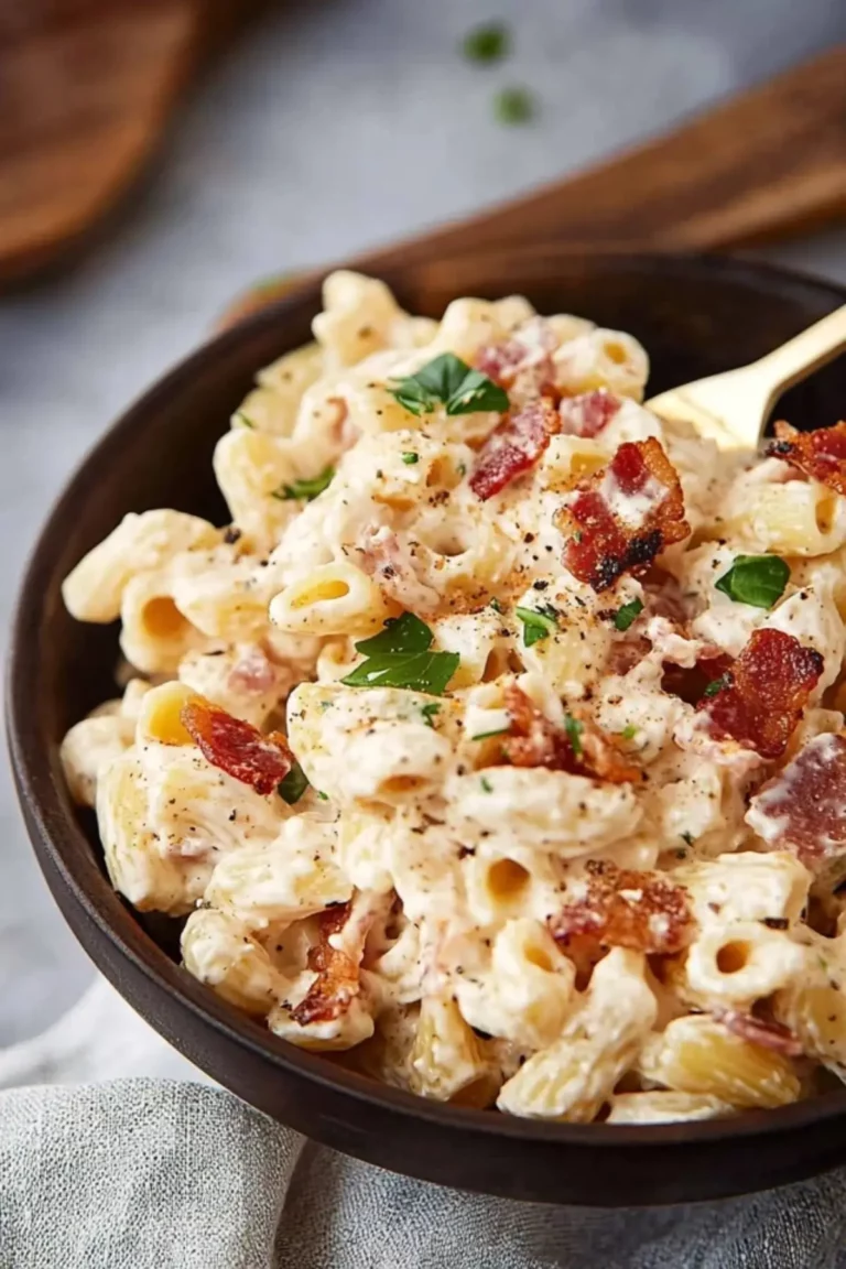Creamy Bacon Cheddar Ranch Pasta Salad