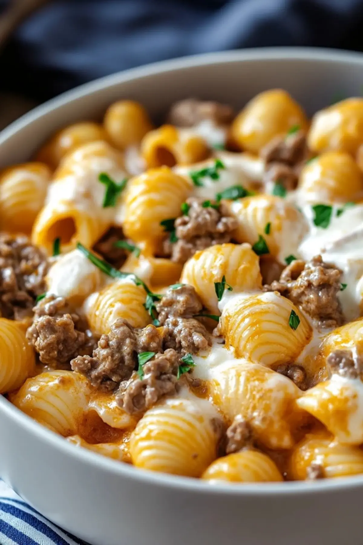 Creamy Beef and Shells