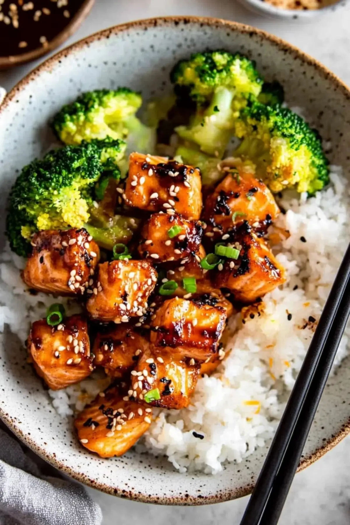 Crispy Orange Salmon Bowls