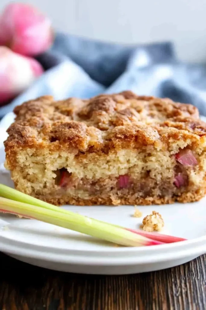 Double Crumb Rhubarb Coffee Cake