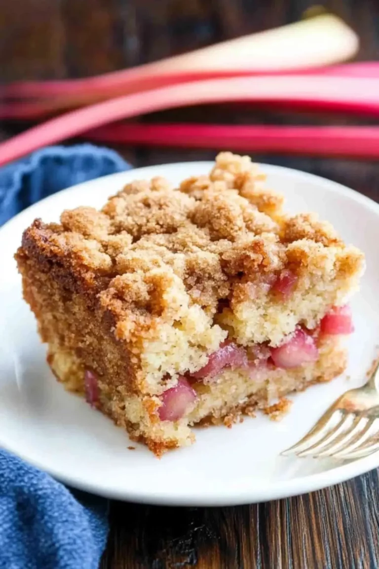 Double Crumb Rhubarb Coffee Cake