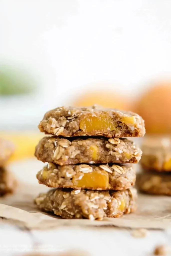 Healthy Peach Oatmeal Breakfast Cookies