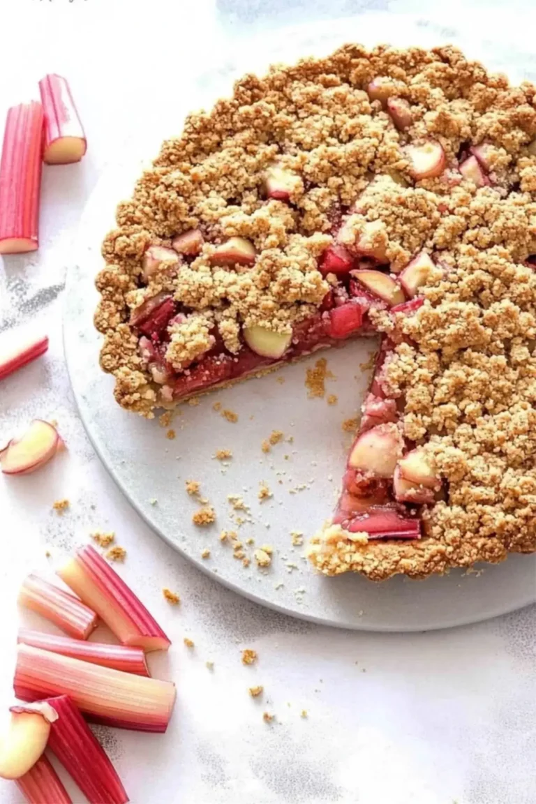 Keto Rhubarb Crumble Tart