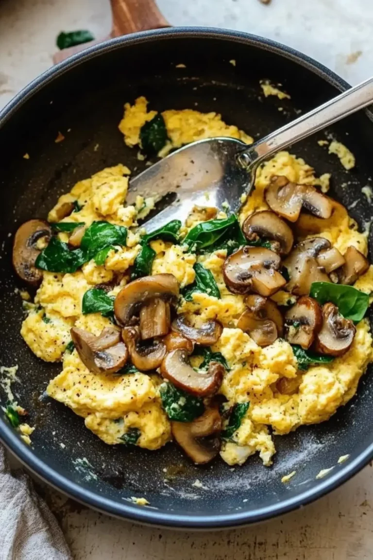 Mushroom Spinach Scrambled Eggs