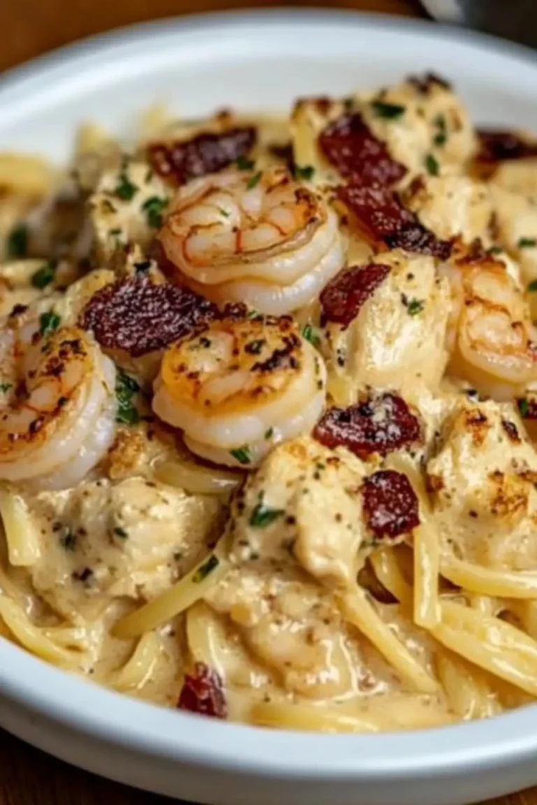 Olive Garden Chicken and Shrimp Carbonara