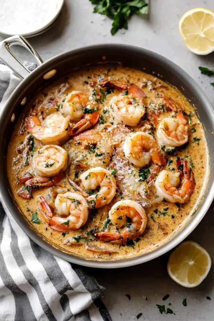 One Pan Dairy Free Creamy Garlic Shrimp