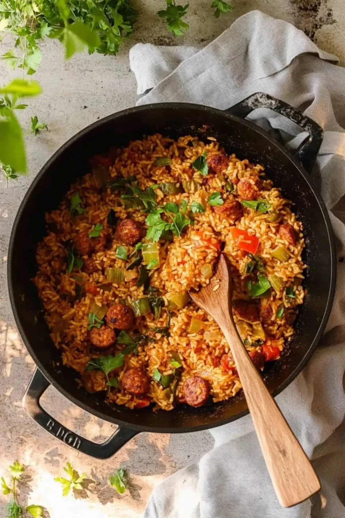 One Pot Cajun Sausage and Rice