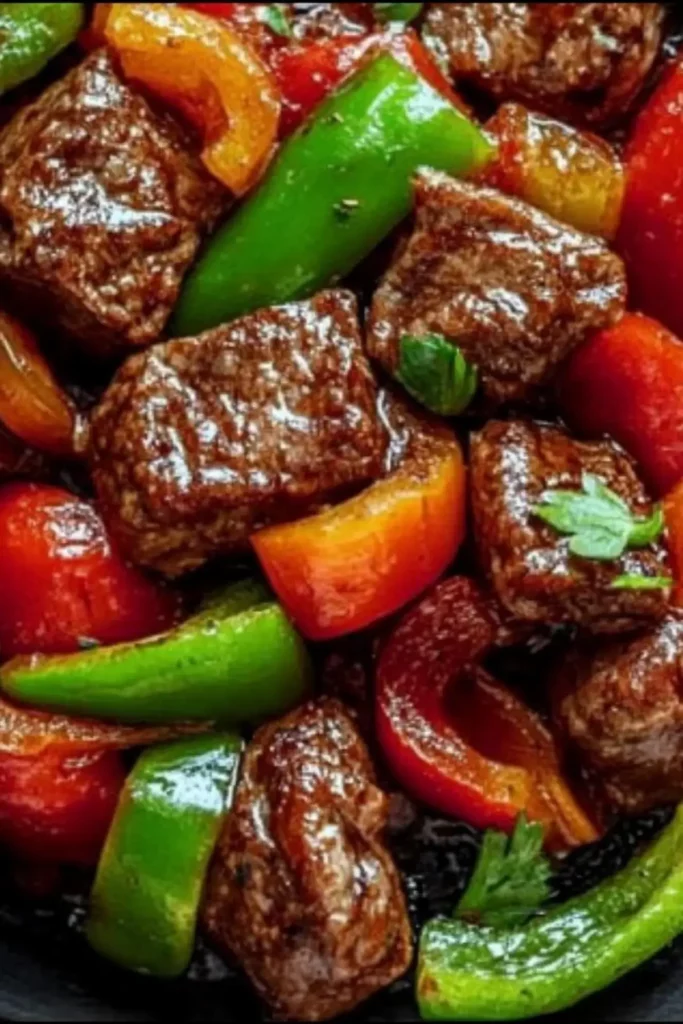 Pepper Steak with Bell Peppers and Onion