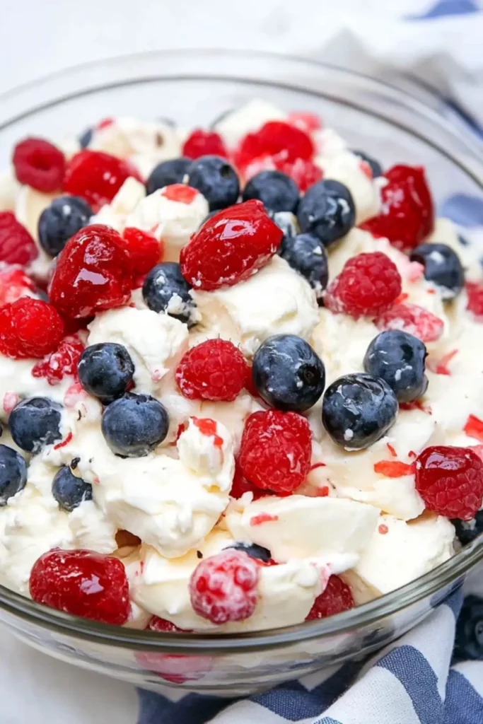 Red White and Blue Cheesecake Salad