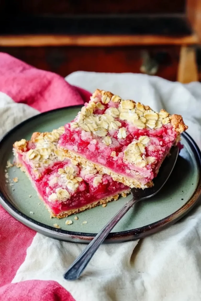 Rhubarb Oat Bars
