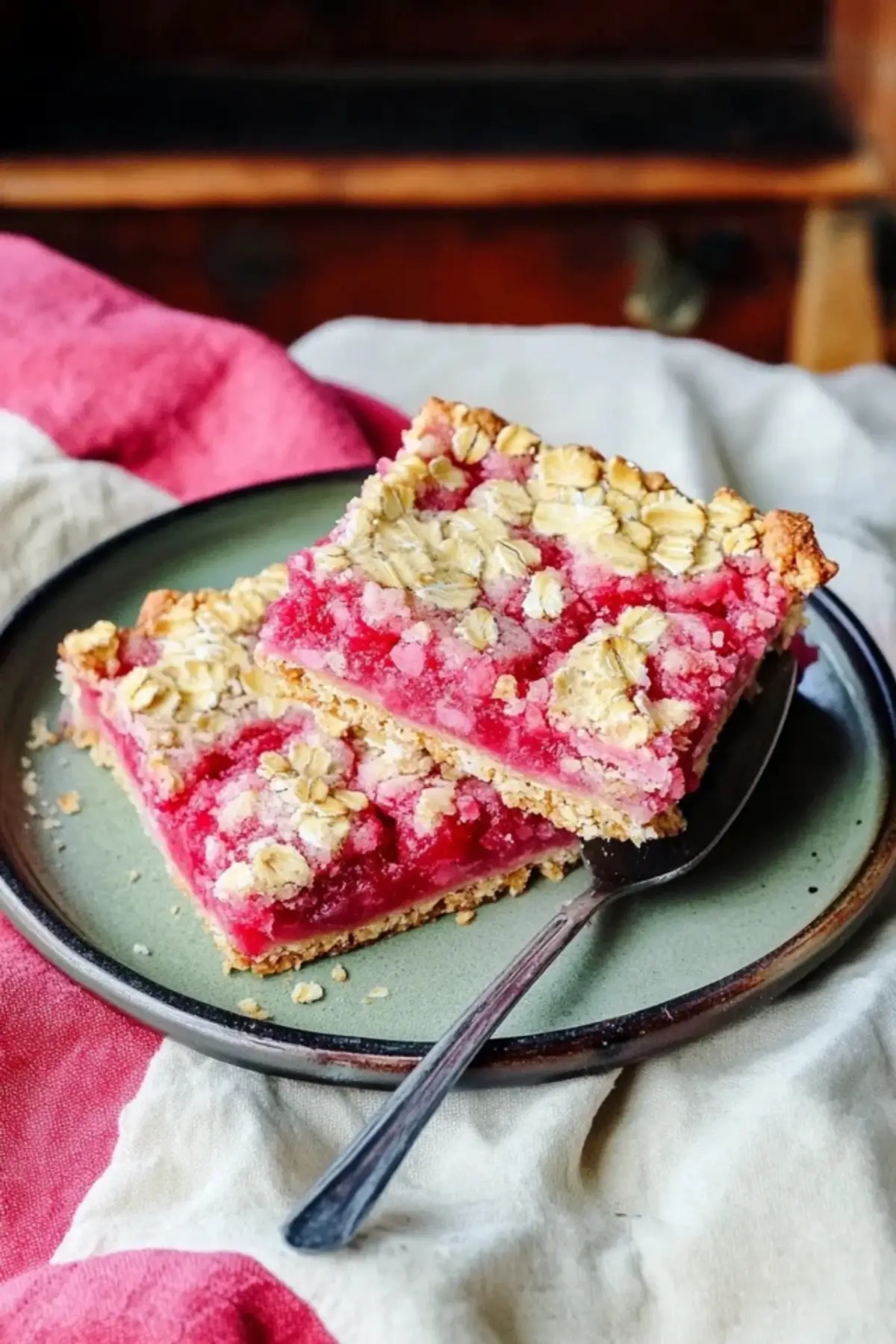 Rhubarb Oat Bars