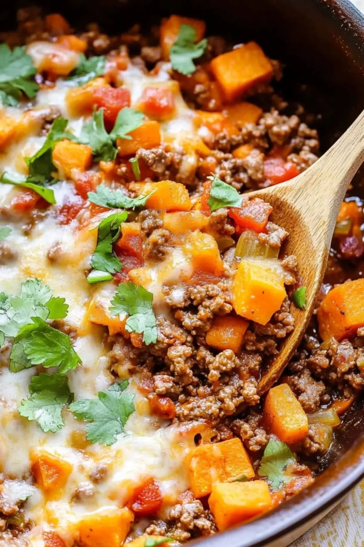 Southwest Ground Beef and Sweet Potato Skillet 