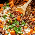 Southwest Ground Beef and Sweet Potato Skillet