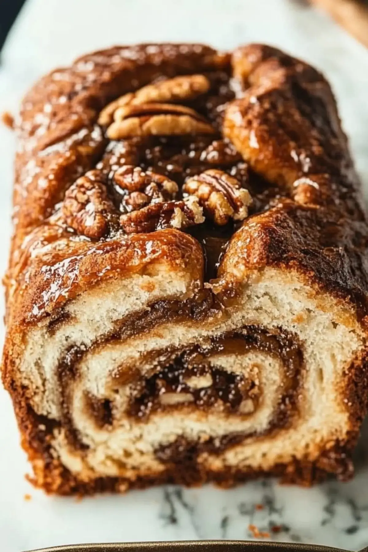 Sticky Caramel Pecan Babka Loaves