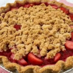 Strawberry Rhubarb Pie with Crumb Topping