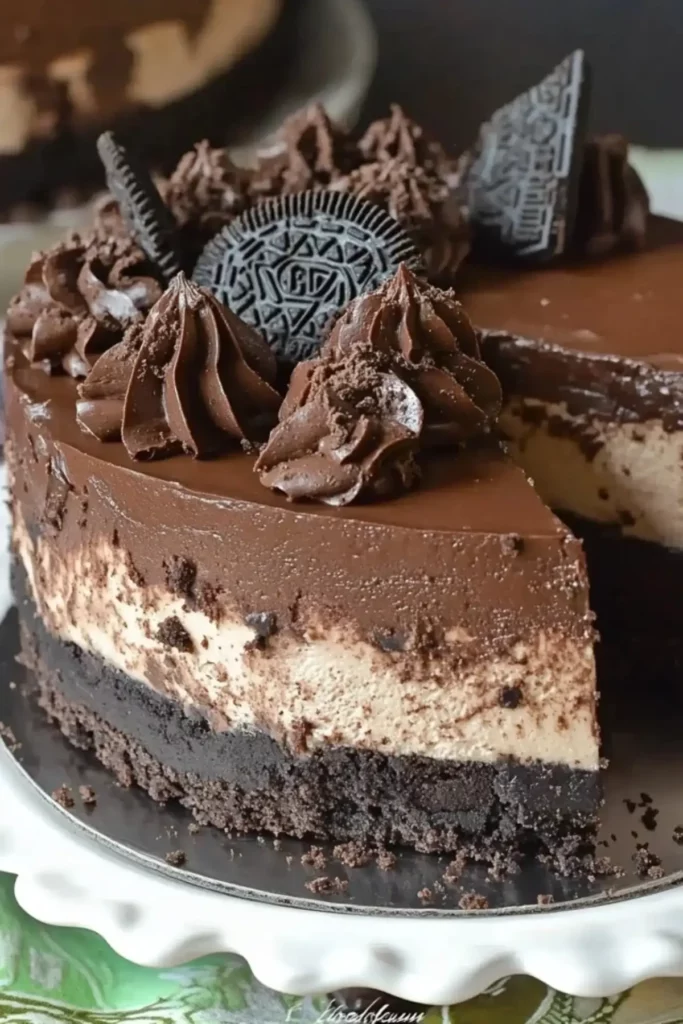Triple Chocolate Cheesecake with Oreo Crust