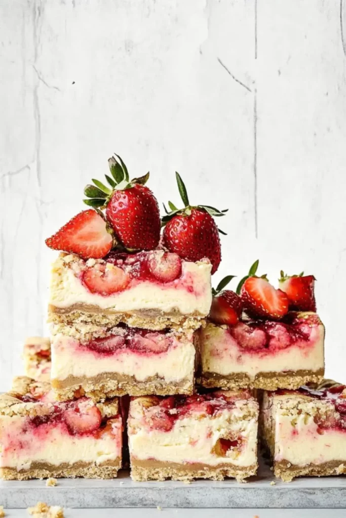 strawberry rhubarb cheesecake bars