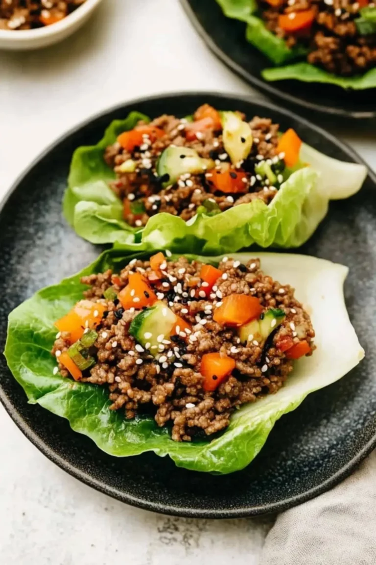 Asian-Style Ground Beef Lettuce Wraps