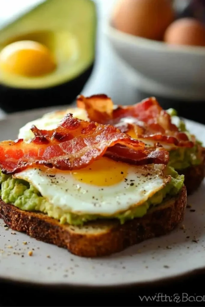 Avocado Toast with Bacon and Egg