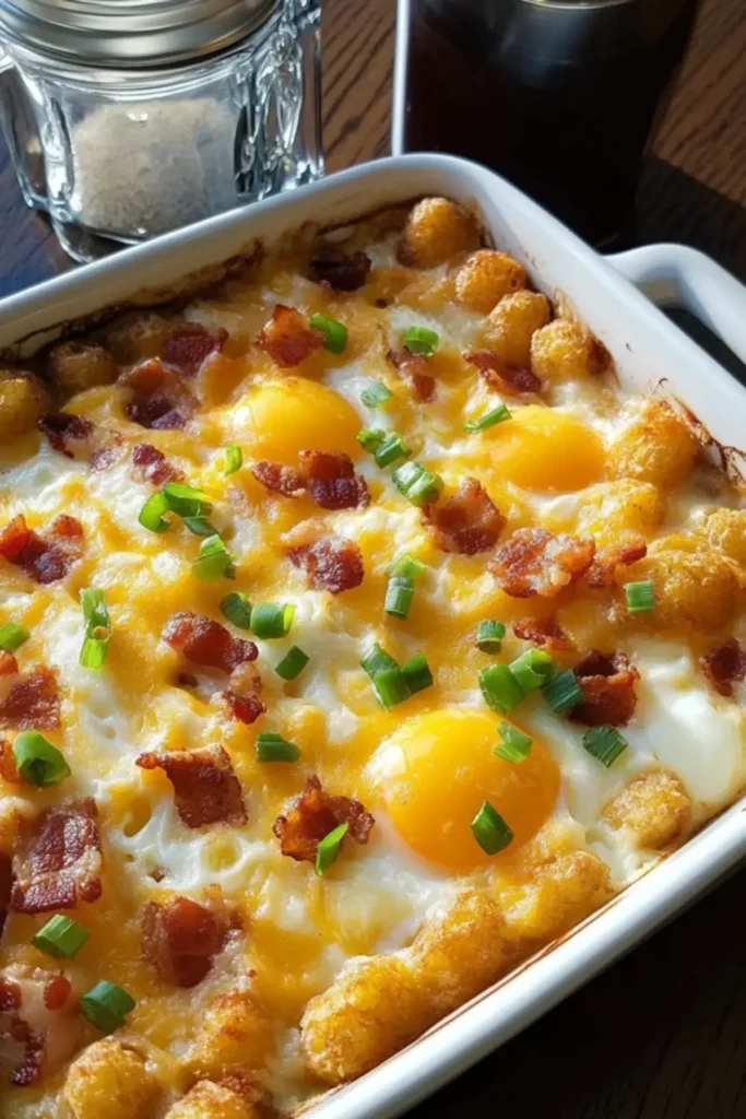 Bacon Egg and Tater Tot Casserole