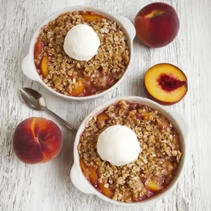 Nectarine Crisp with Cinnamon Oat Pecan Streusel