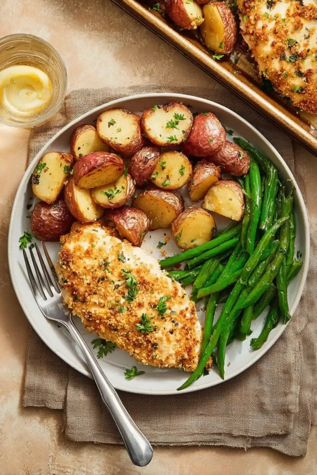 Parmesan Crusted Chicken Sheet Pan Dinner